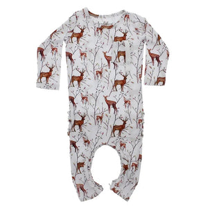 Bamboo baby romper Deer with ruffles
