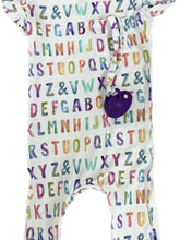 Load image into Gallery viewer, Bamboo romper ruffle sleeve and butt ABC I love you