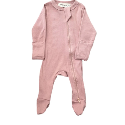 Peony organic ribbed footed sleeper