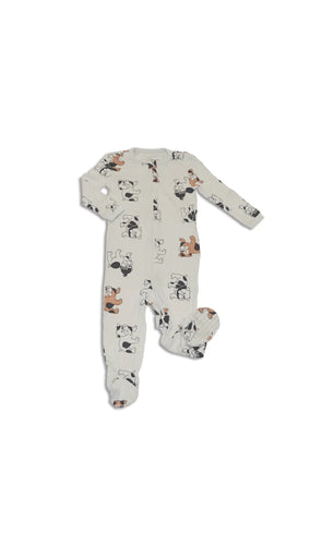 Bamboo Bulldog zip up footed sleeper