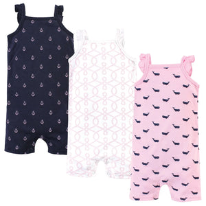 Hudson baby cotton rompers Pink Whale