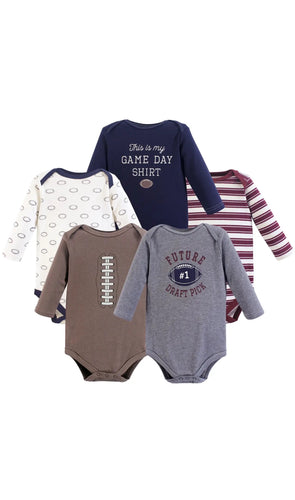 Hudson baby cotton long sleeve bodysuits Football
