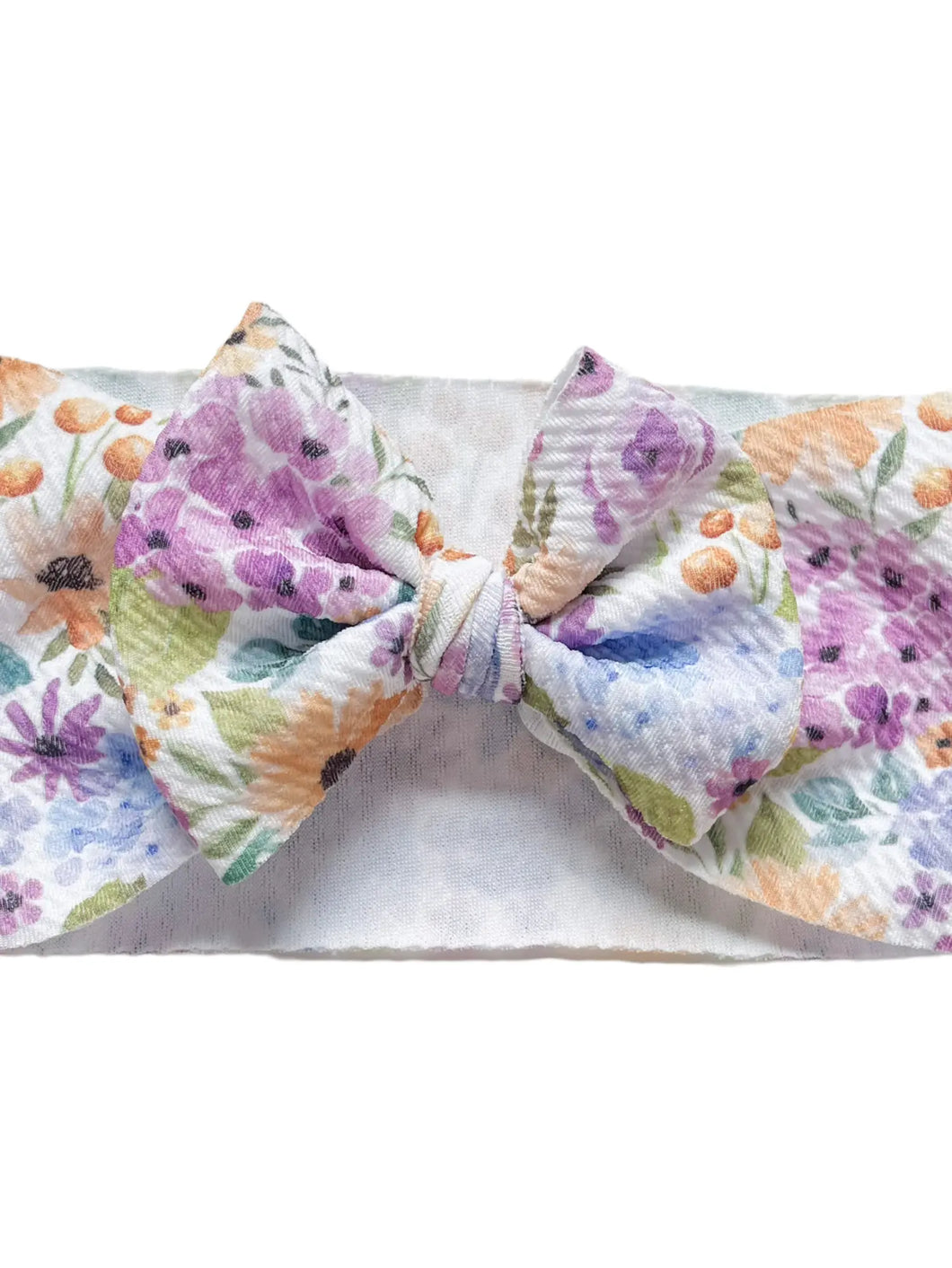 Lilac flower baby bow