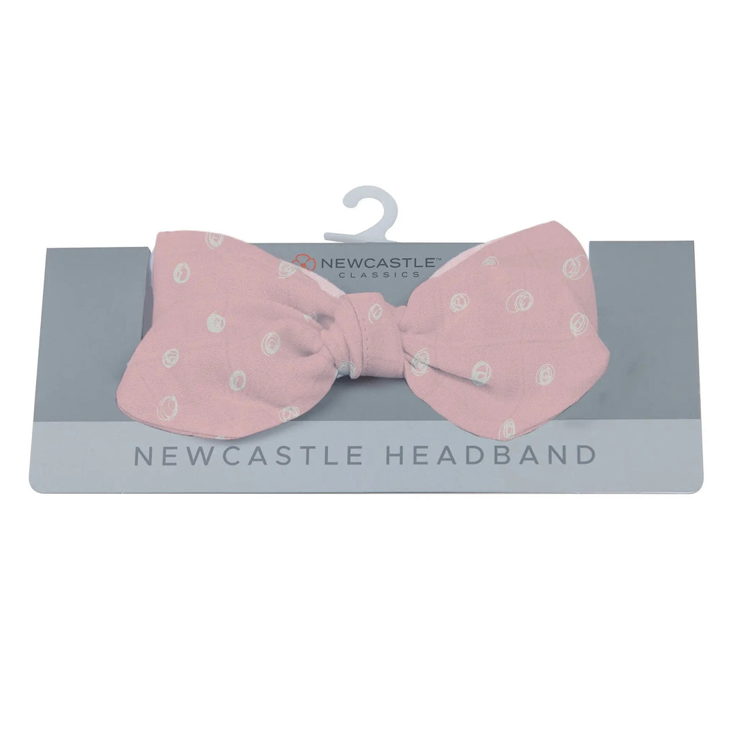 Pink Pearl polka Dot headband