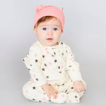 Load image into Gallery viewer, BabySoy Pink Star Zipper Footie