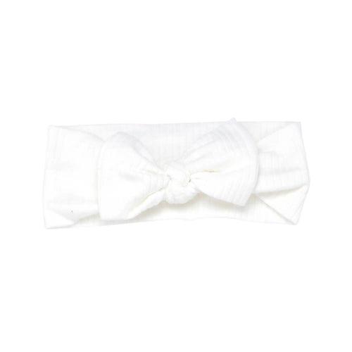 Ribbed Knot Headband White