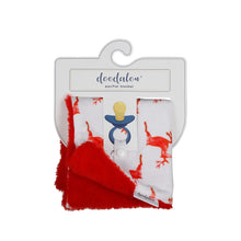 Load image into Gallery viewer, Red reindeer pacifier blanket