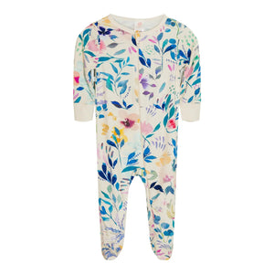 Full zip footed pajamas  Wistful floral