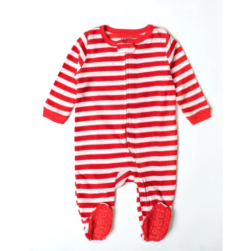 Candy Striped Footie fleece