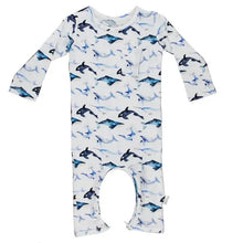 Load image into Gallery viewer, Bamboo baby romper Whales