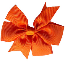 Load image into Gallery viewer, Orange 3” ribbon bow clip