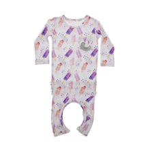 Load image into Gallery viewer, Bamboo baby romper with ruffles Popsicles