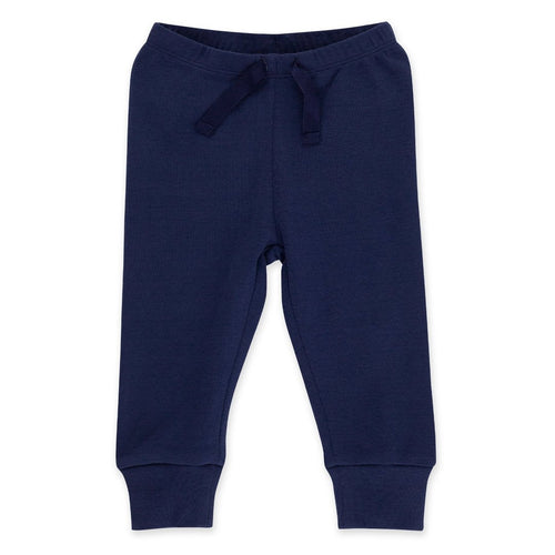 Organic cotton rib joggers- Navy