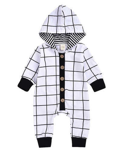Plaid Hooded Jumpsuit