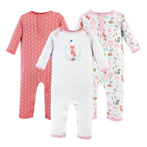 Hudson baby cotton coveralls woodland foxes