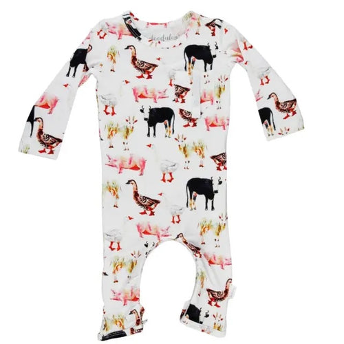 Farm animals bamboo romper