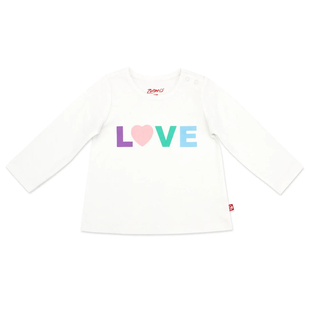 Long sleeve Love organic cotton swing shirt