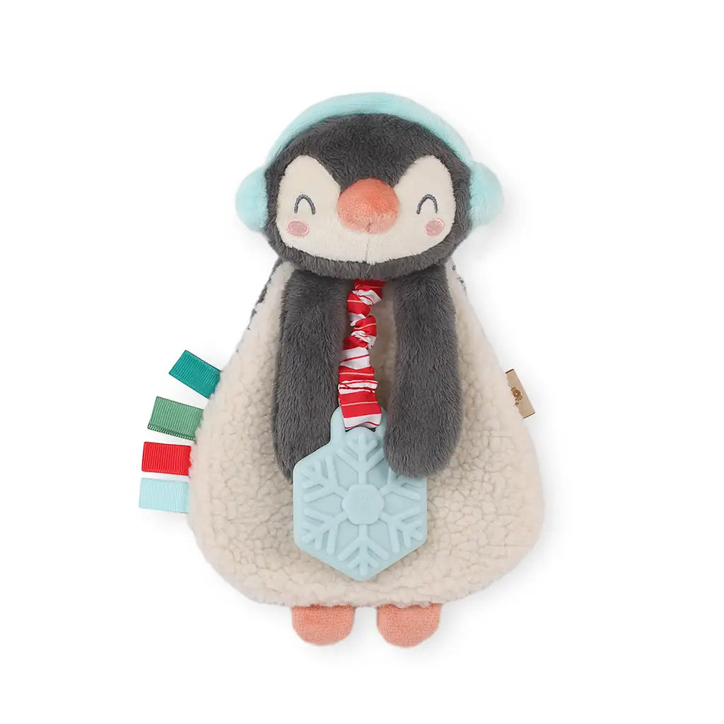 Holiday penguin itsy lovey plush + Teether toy