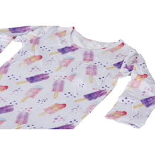 Load image into Gallery viewer, Bamboo baby romper with ruffles Popsicles