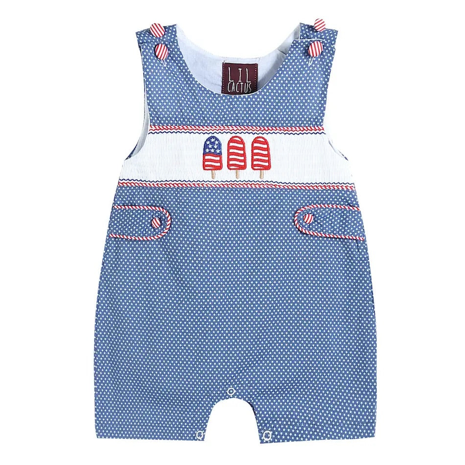 Blue Americana Popsicles Romper with Short Pants